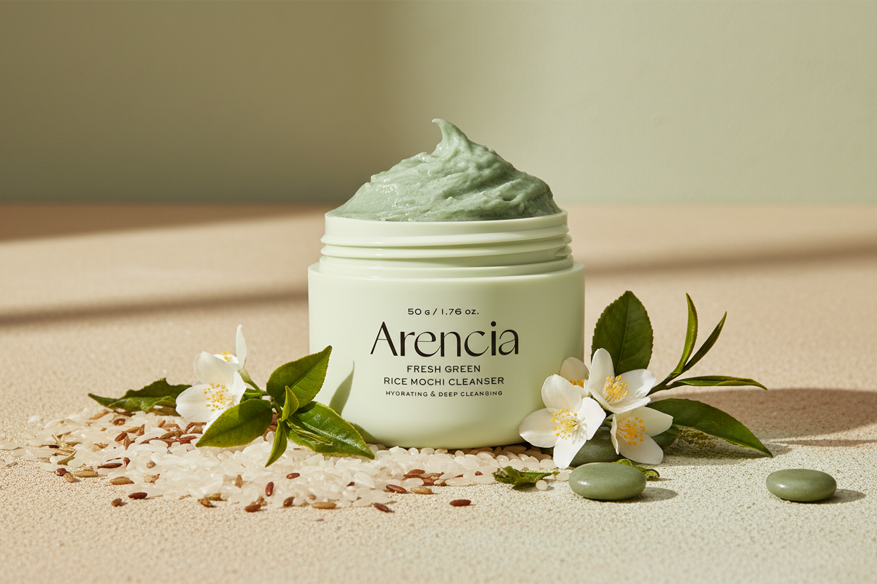 Arencia Fresh Green Rice Mochi Cleanser modern organic aesthetic