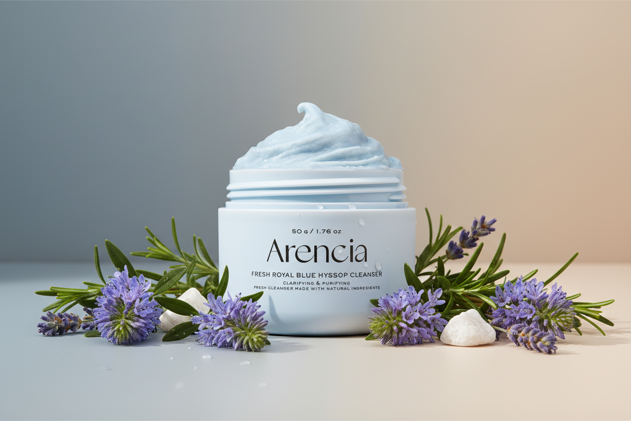 Arencia Fresh Royal Blue Hyssop Cleanser modern organic aesthetic